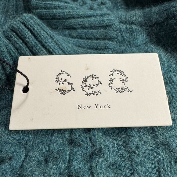 Sea New York Juliette Cable Knit Sweater XS Forest Green Wool NWT FS-1447 - Picture 8 of 10